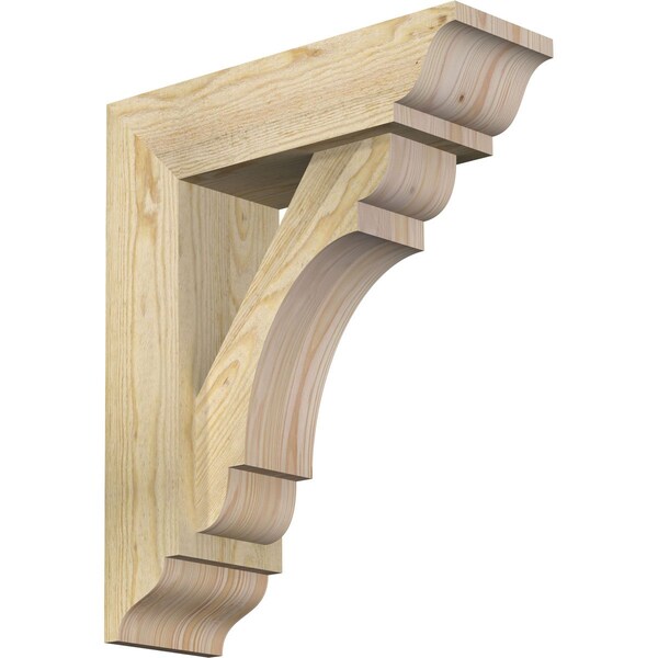 Ekena Millwork Olympic Traditional Rough Sawn Bracket w/ Offset Brace, Douglas Fir, 6"W x 18"D x 22"H BKT0604X18X22OLY01RDF - main